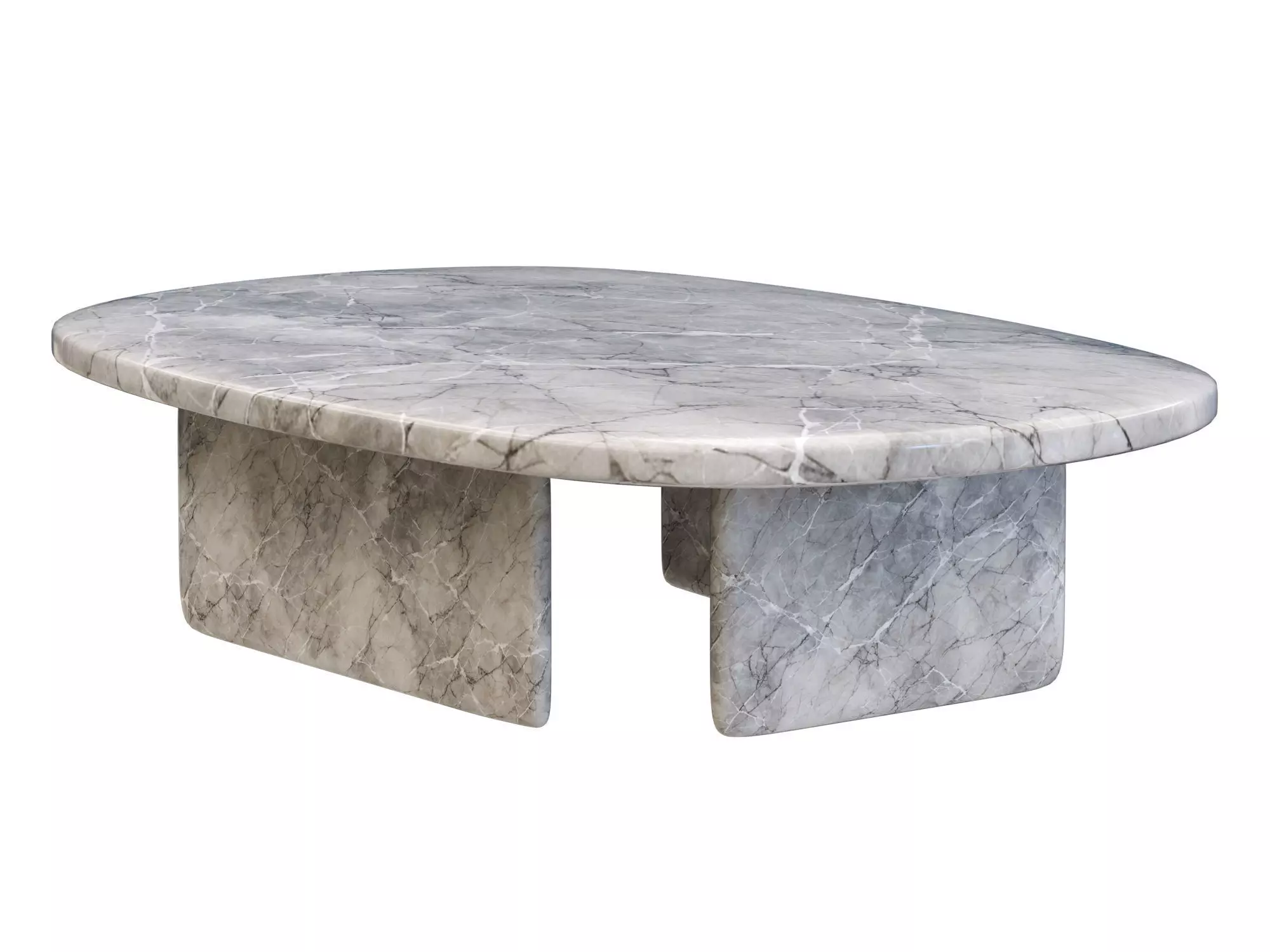 Modern Marble Coffee Table Low-poly 3D model_0