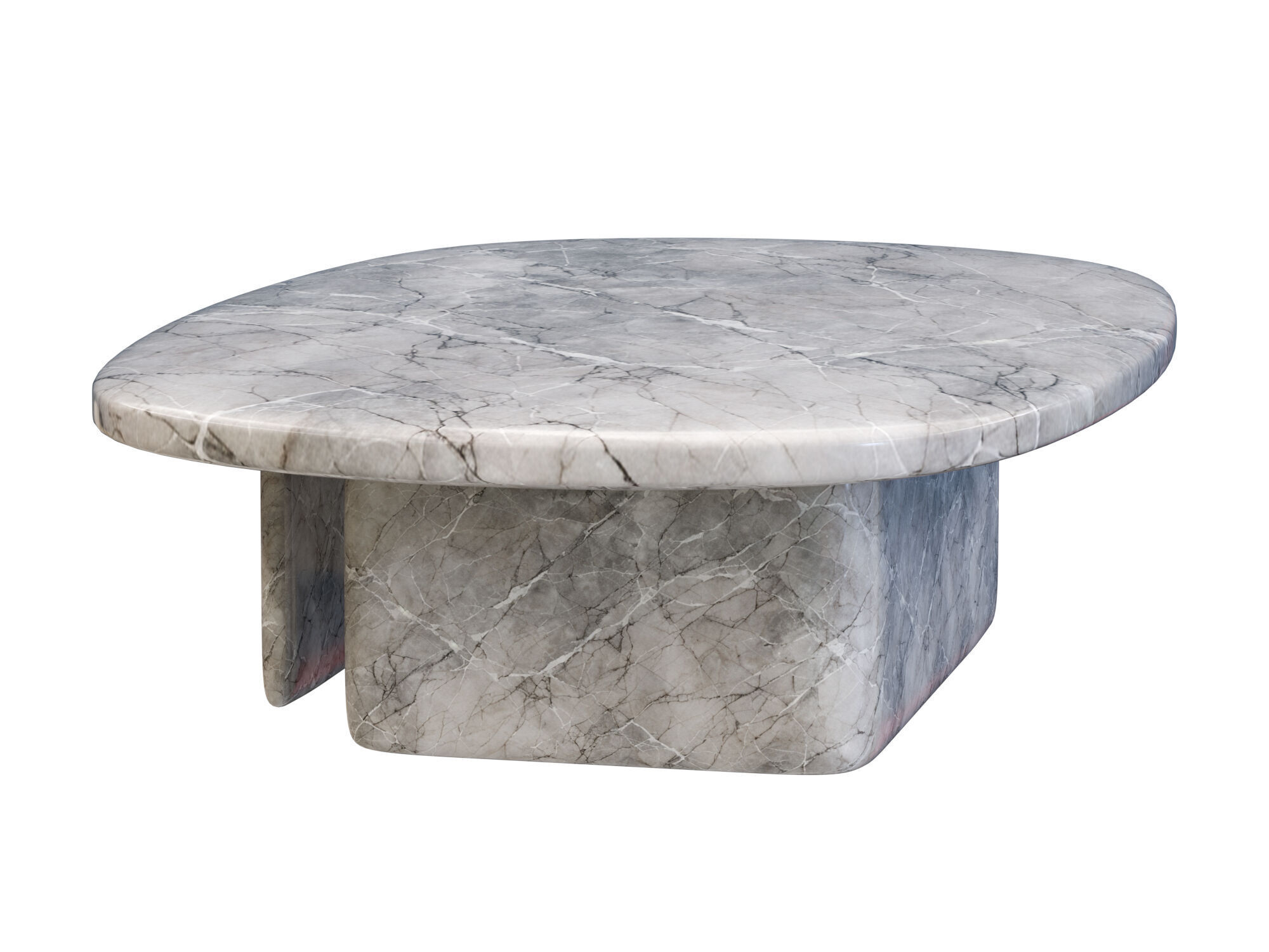 Modern Marble Coffee Table Low-poly 3D model_5