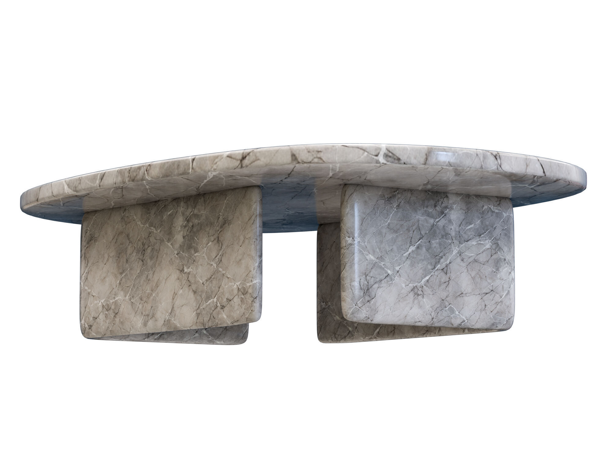 Modern Marble Coffee Table Low-poly 3D model_9