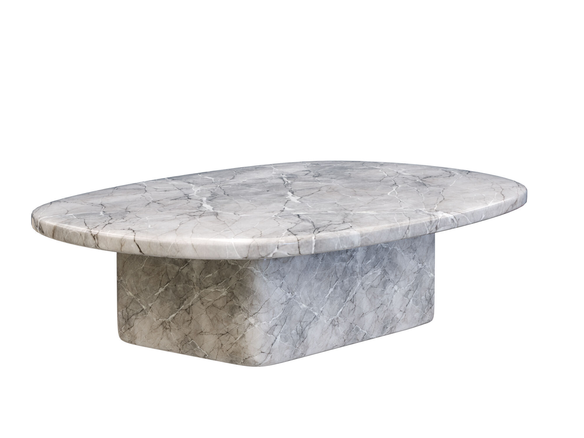 Modern Marble Coffee Table Low-poly 3D model_4