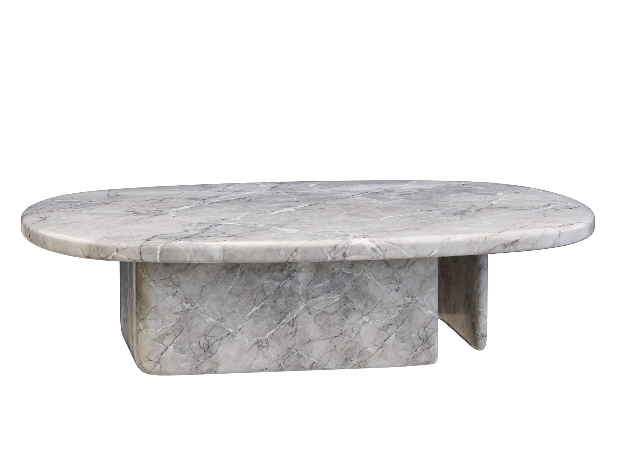 Modern Marble Coffee Table Low-poly 3D model_2