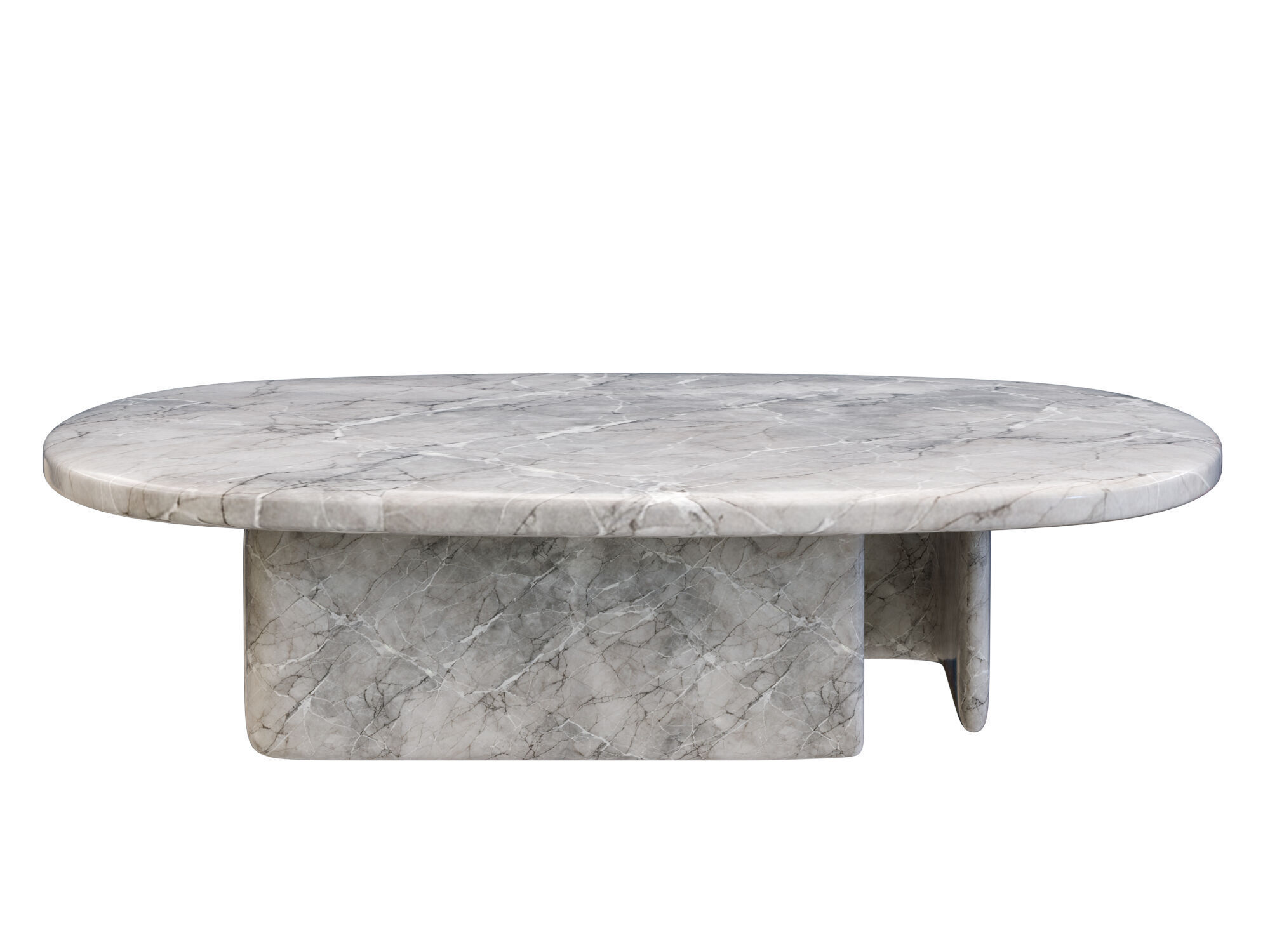 Modern Marble Coffee Table Low-poly 3D model_1