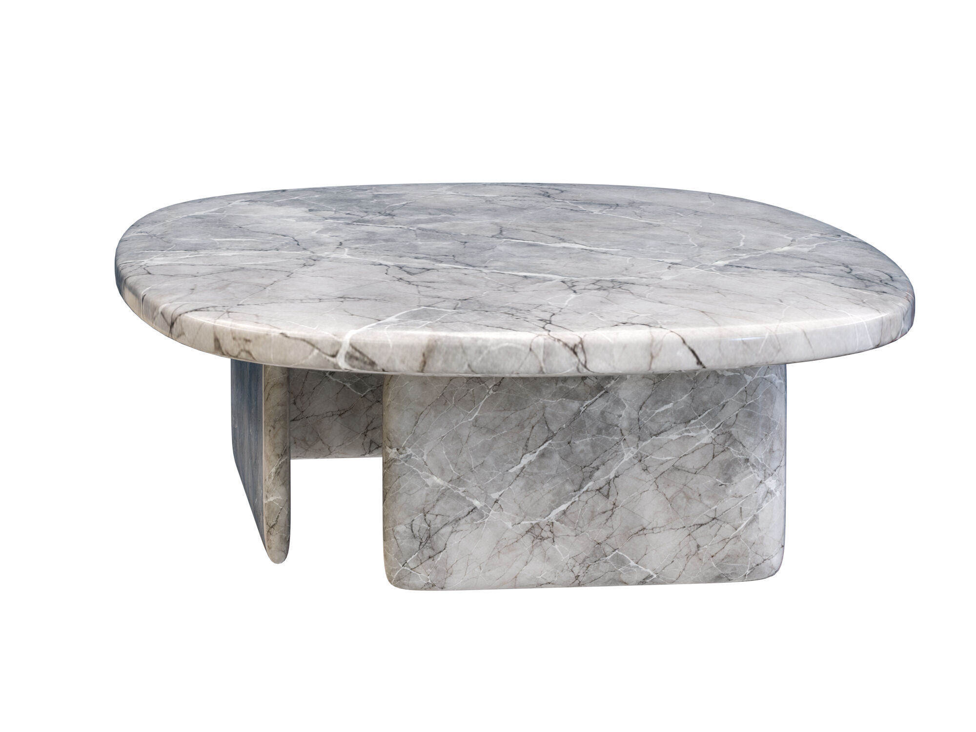 Modern Marble Coffee Table Low-poly 3D model_7