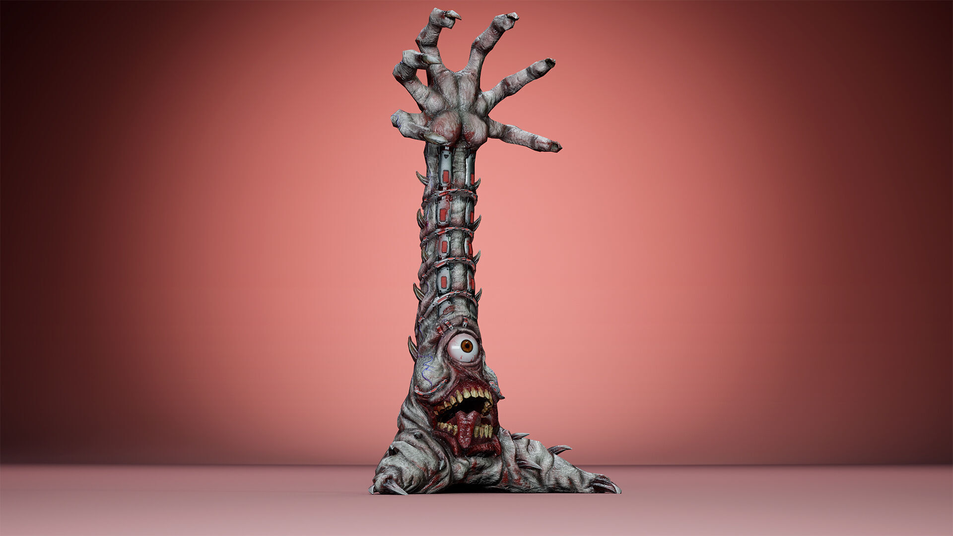 Cyborg Tentacle Low-poly 3D model_17