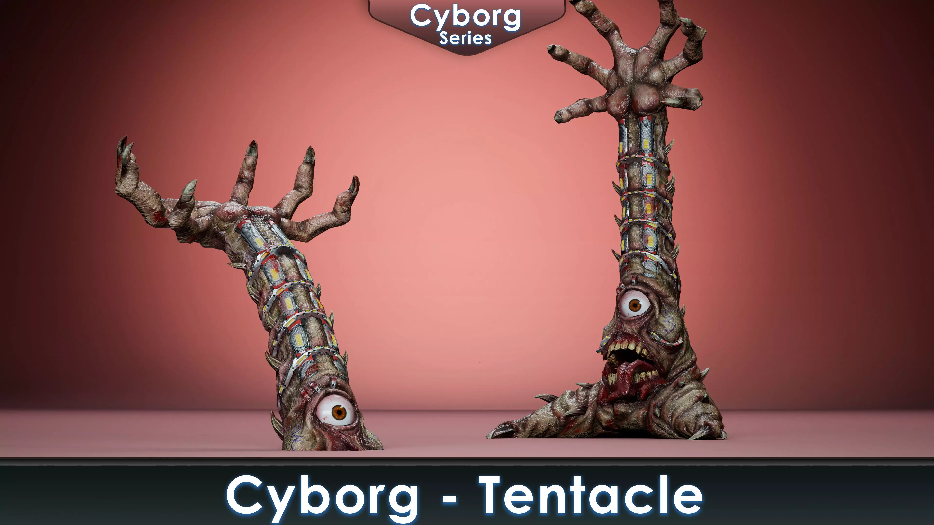 Cyborg Tentacle Low-poly 3D model_0