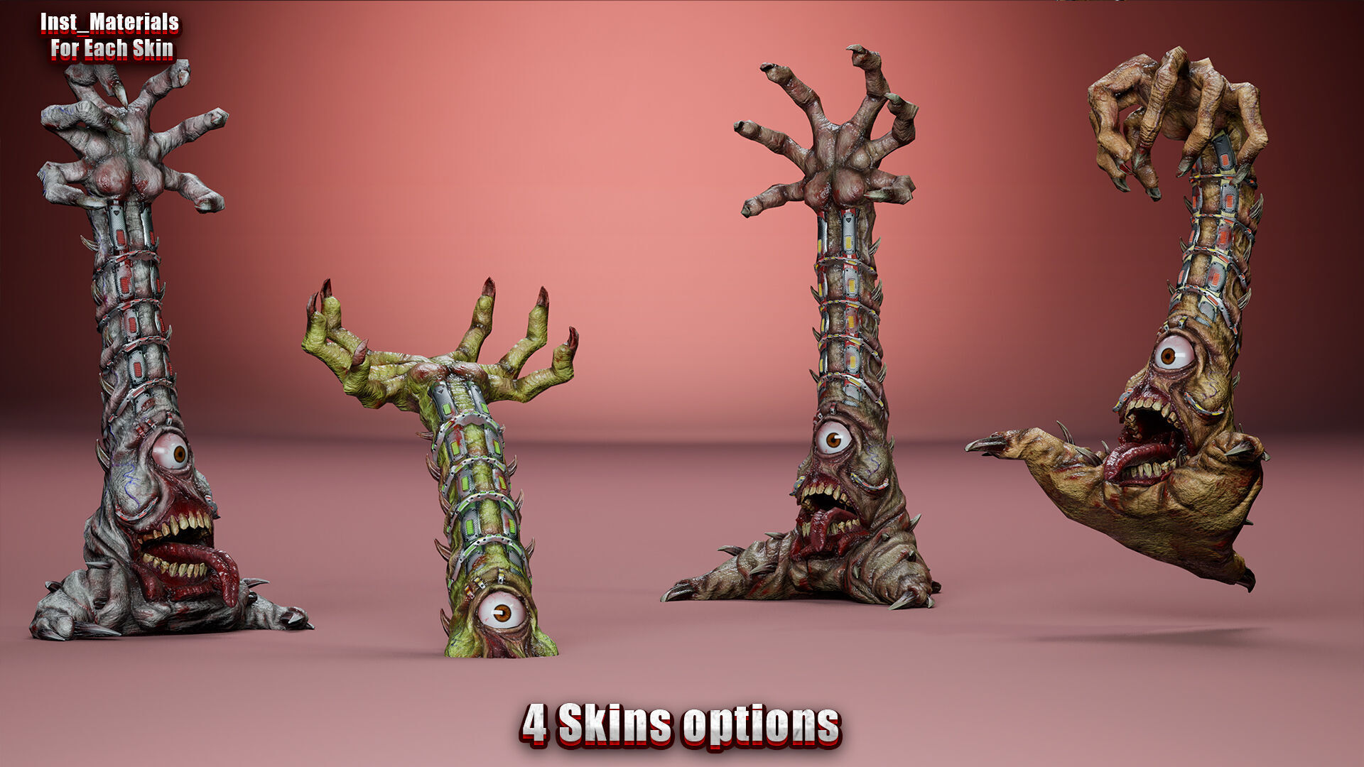 Cyborg Tentacle Low-poly 3D model_2