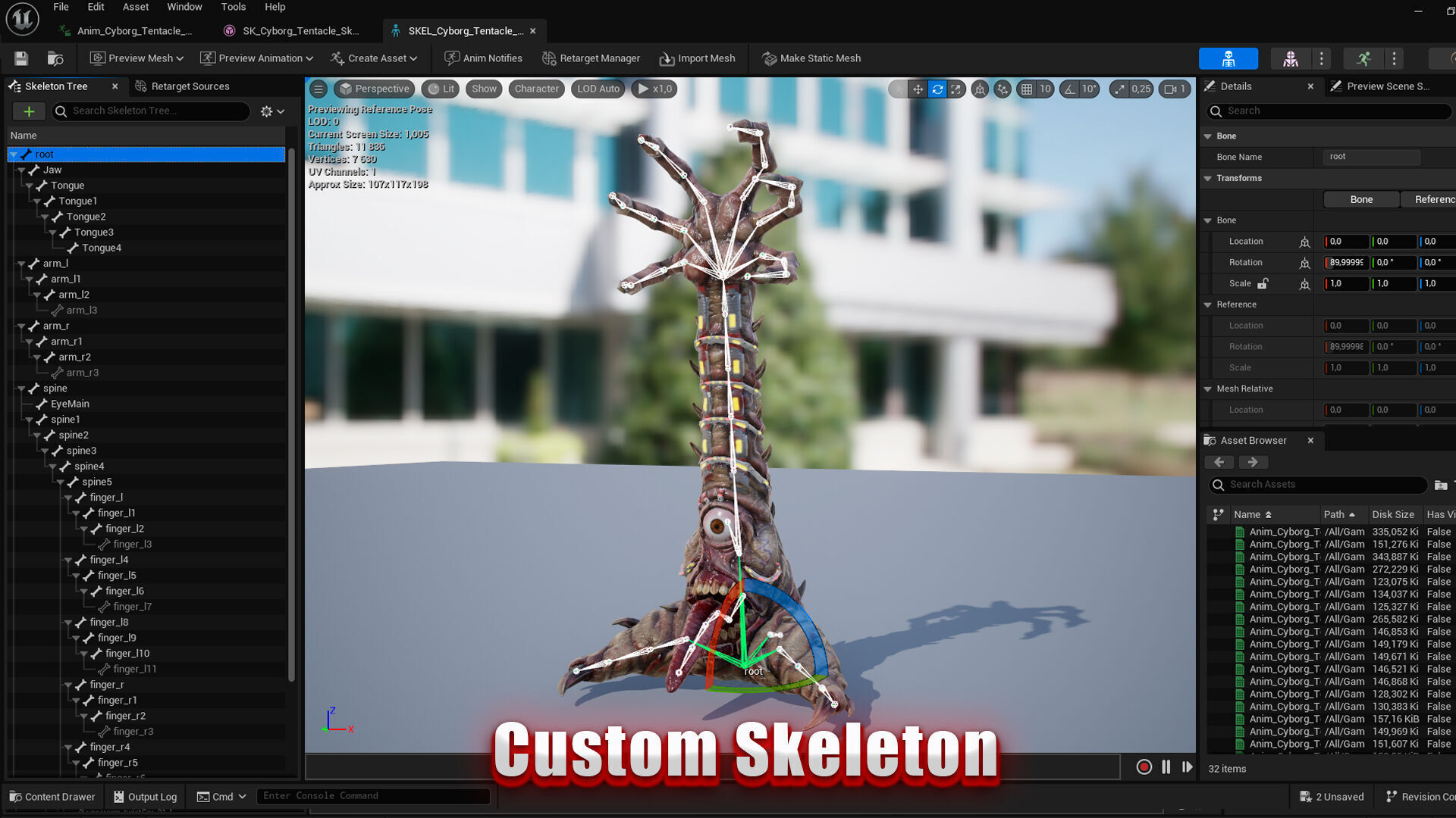 Cyborg Tentacle Low-poly 3D model_8