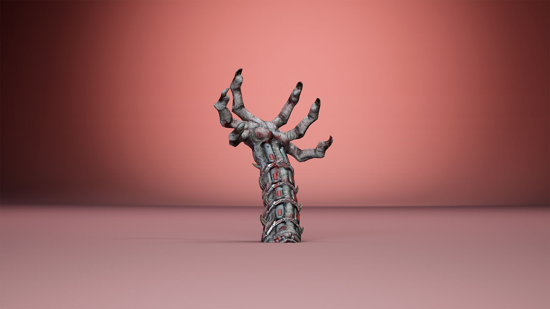 Cyborg Tentacle Low-poly 3D model_18