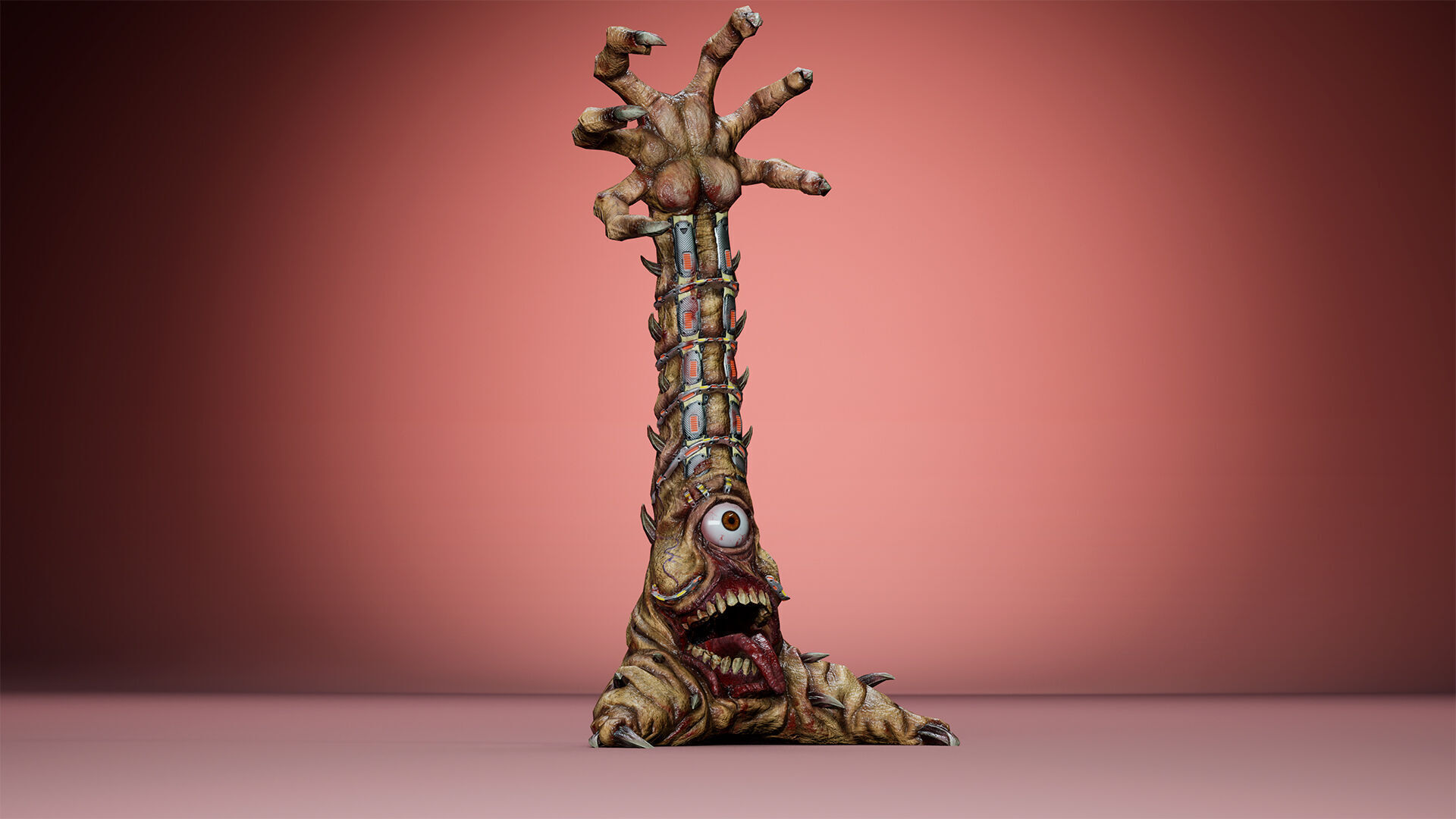 Cyborg Tentacle Low-poly 3D model_13