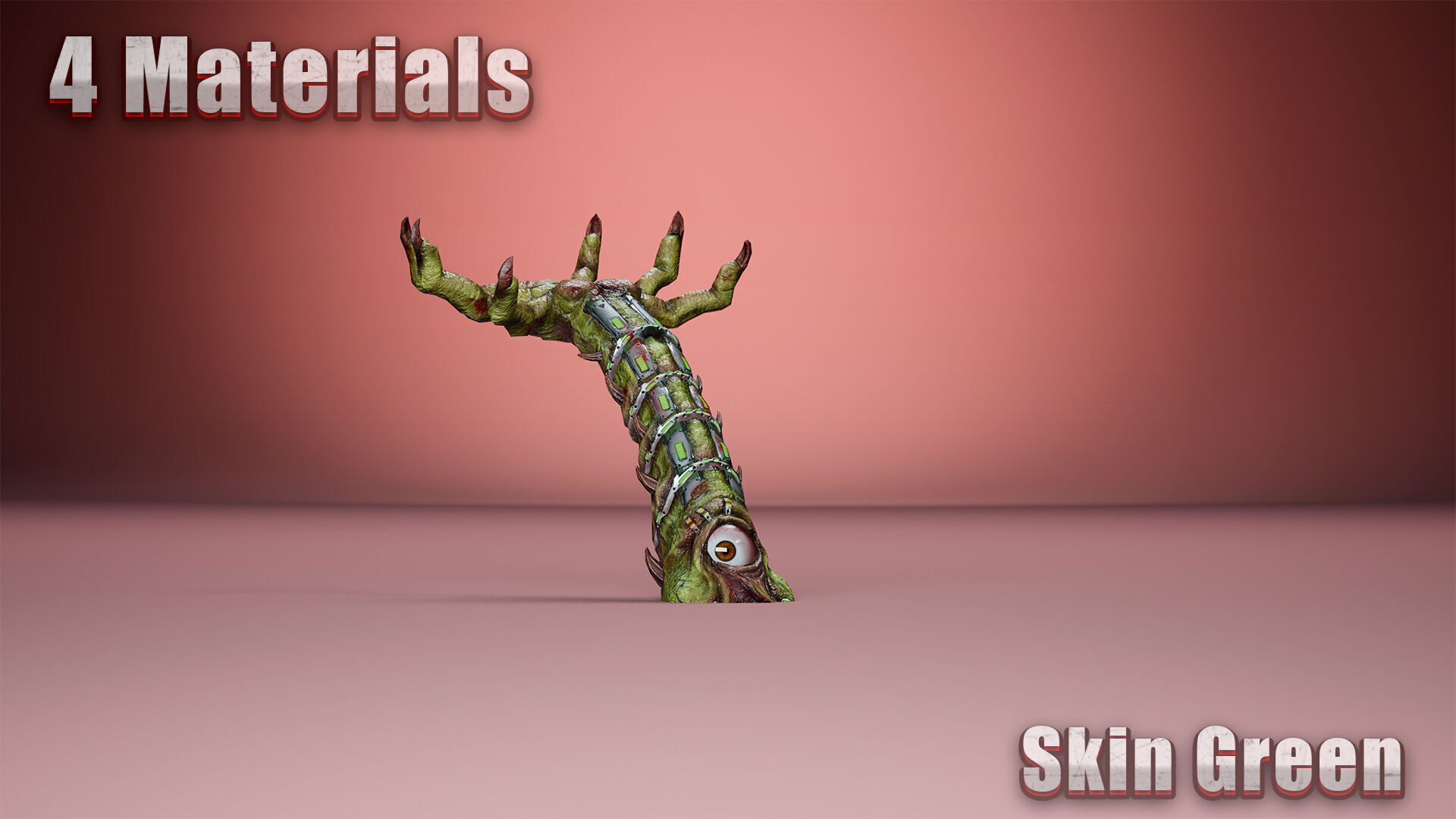 Cyborg Tentacle Low-poly 3D model_5