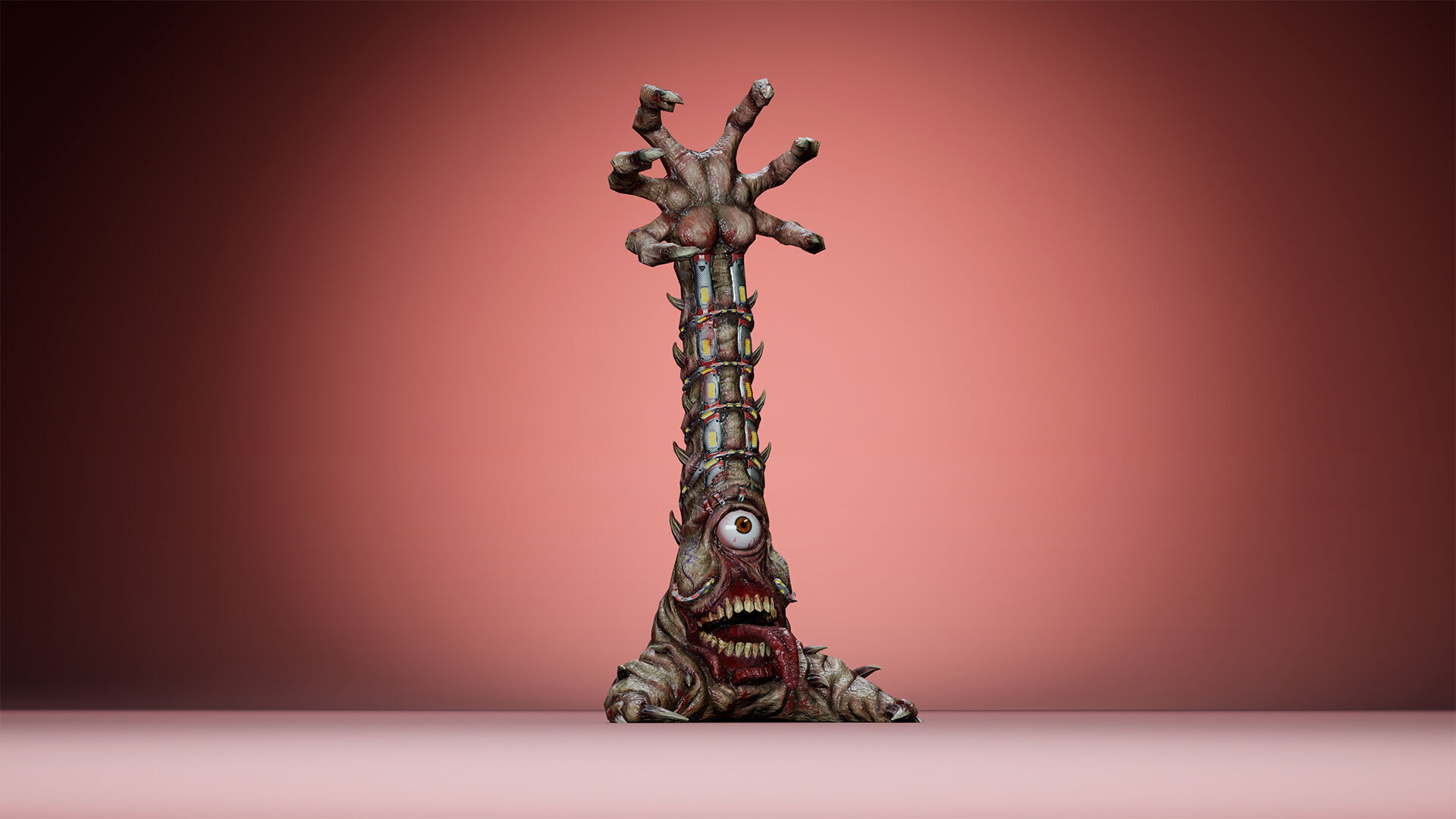 Cyborg Tentacle Low-poly 3D model_9