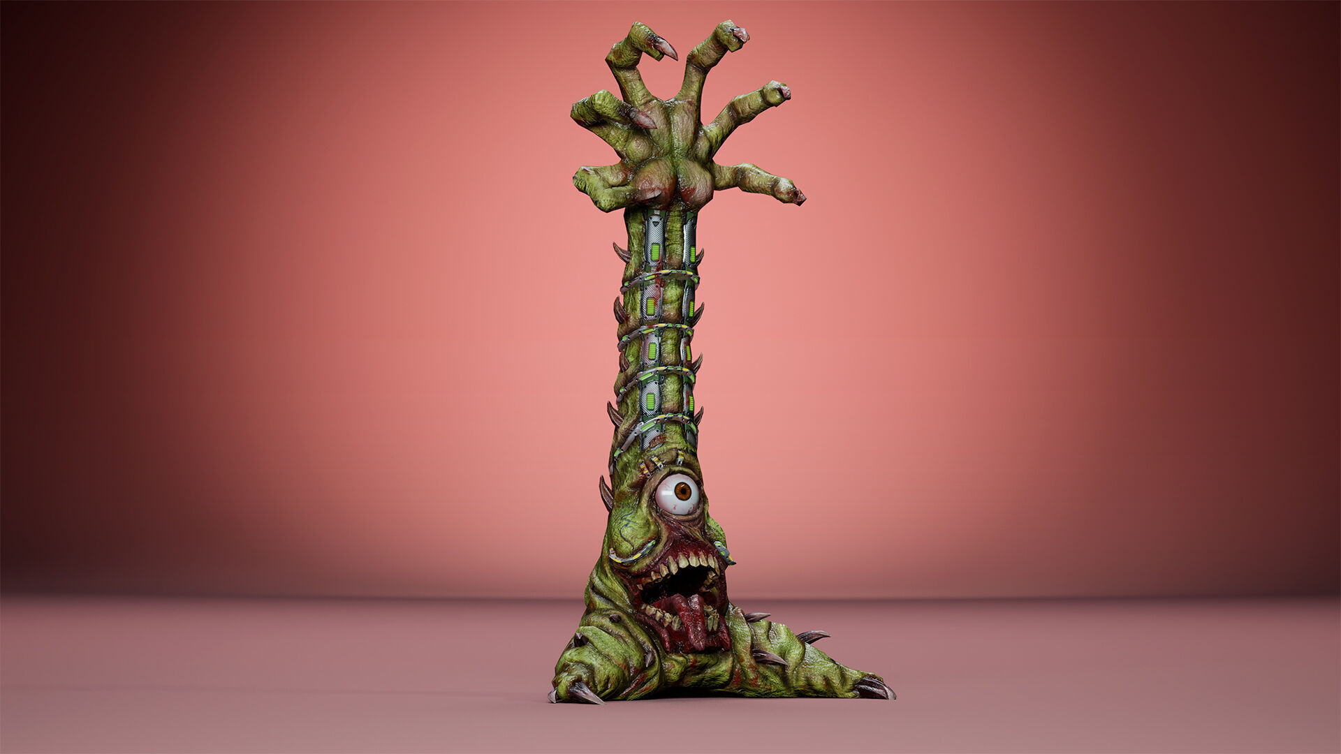 Cyborg Tentacle Low-poly 3D model_15