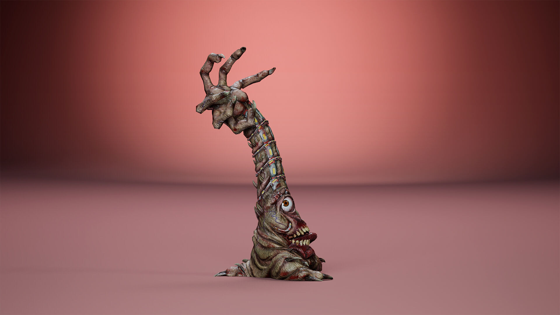 Cyborg Tentacle Low-poly 3D model_12