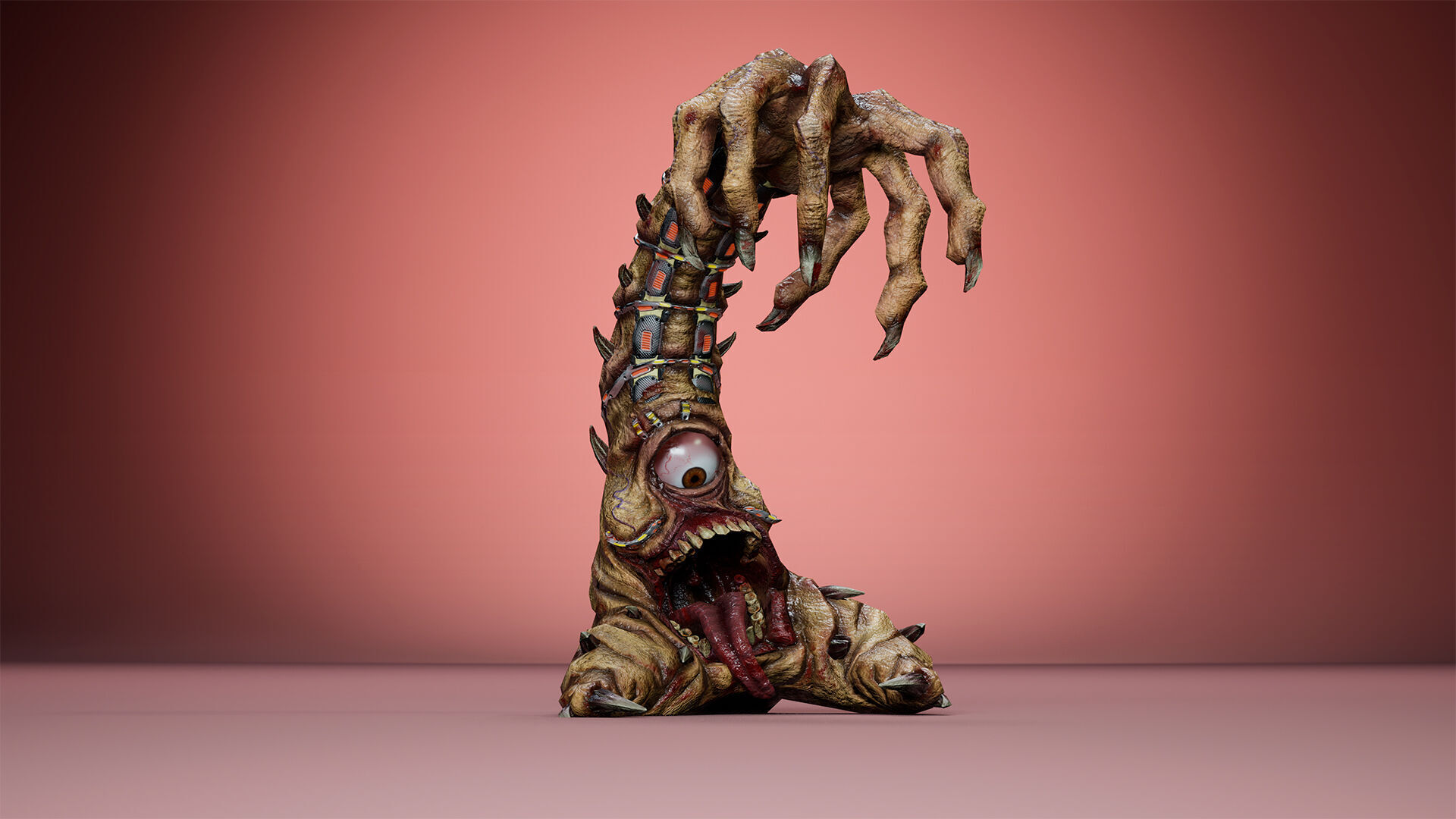 Cyborg Tentacle Low-poly 3D model_14