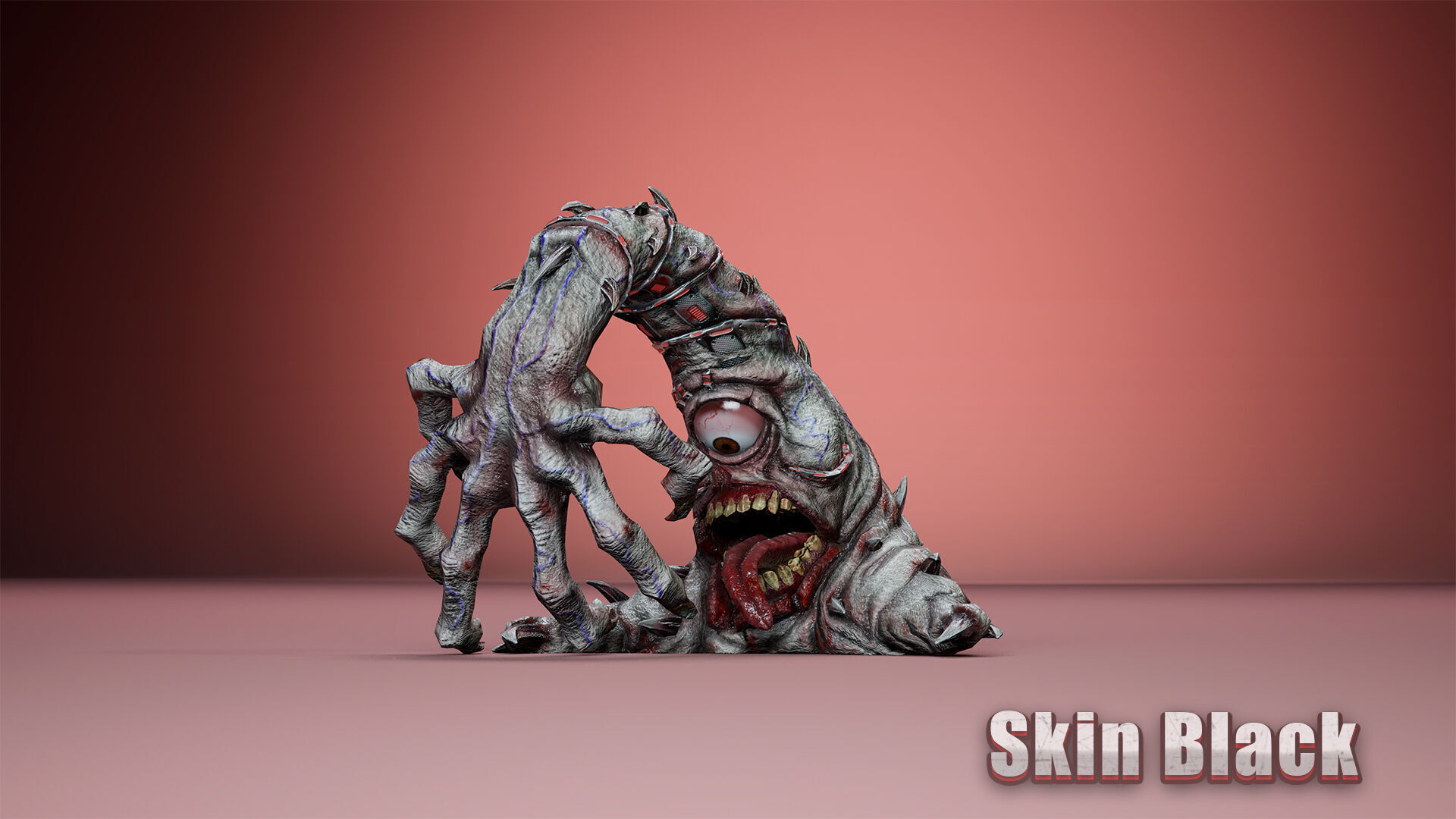 Cyborg Tentacle Low-poly 3D model_6