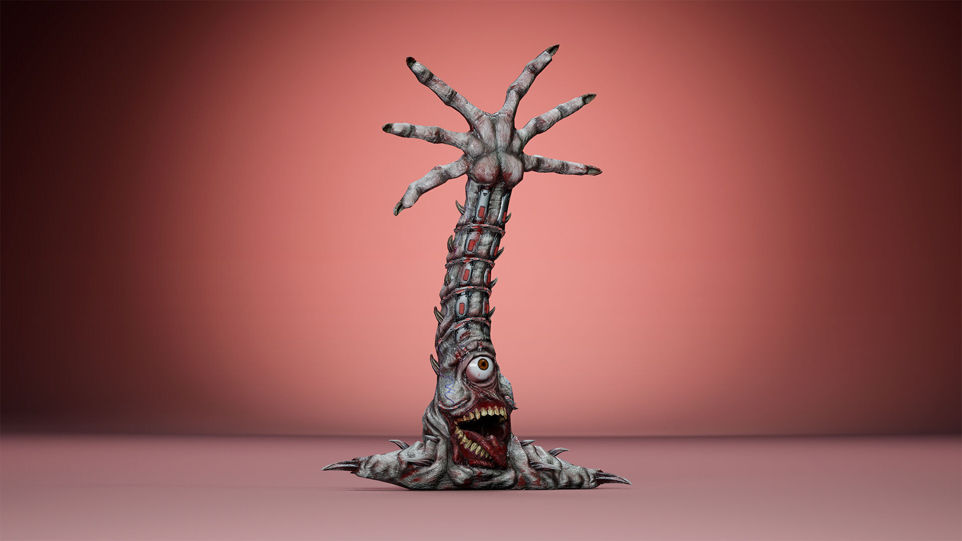 Cyborg Tentacle Low-poly 3D model_10