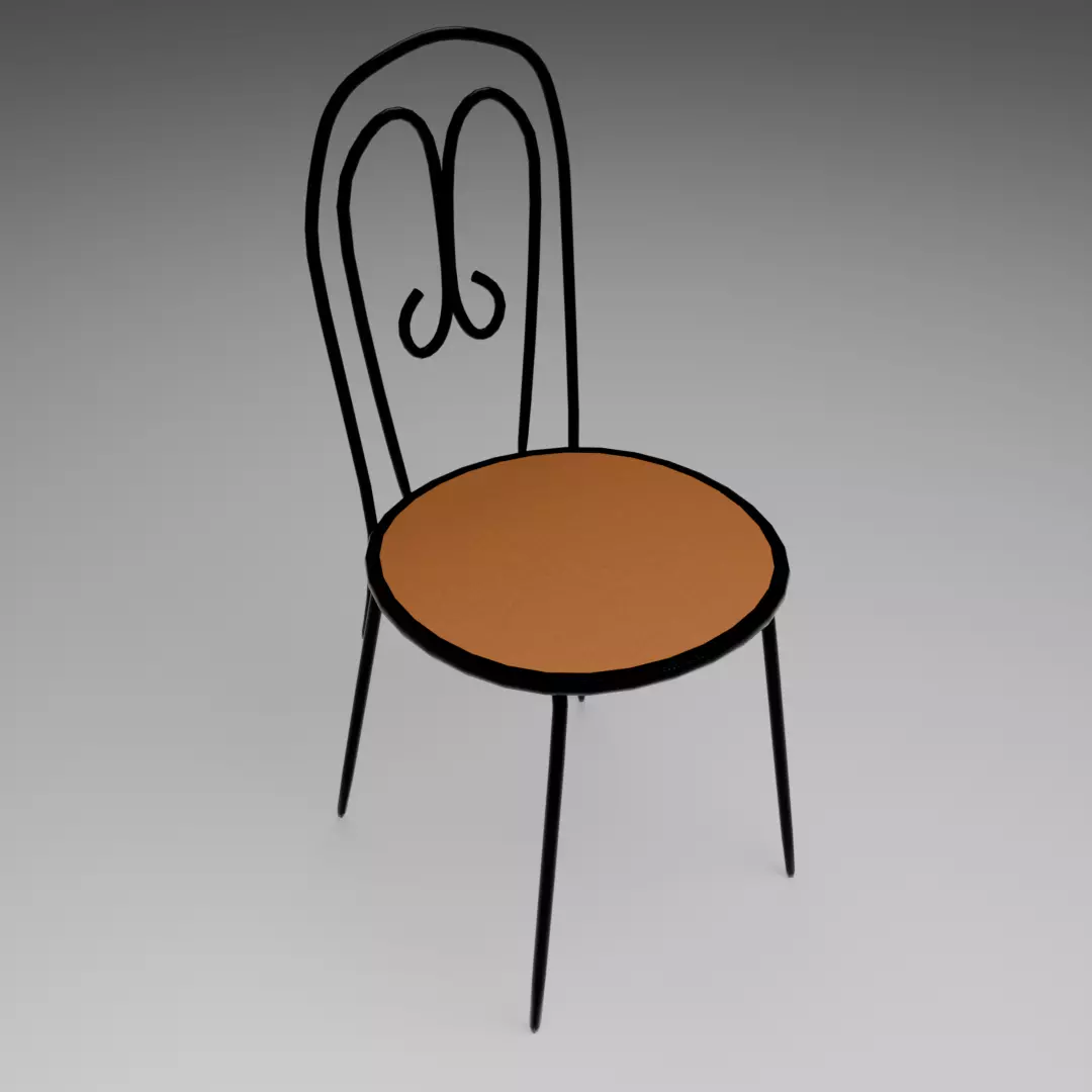 Classic metal chair 3D model