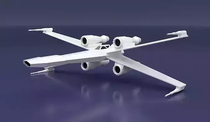 Xwing simplified 3d printable spaceship 3D print model