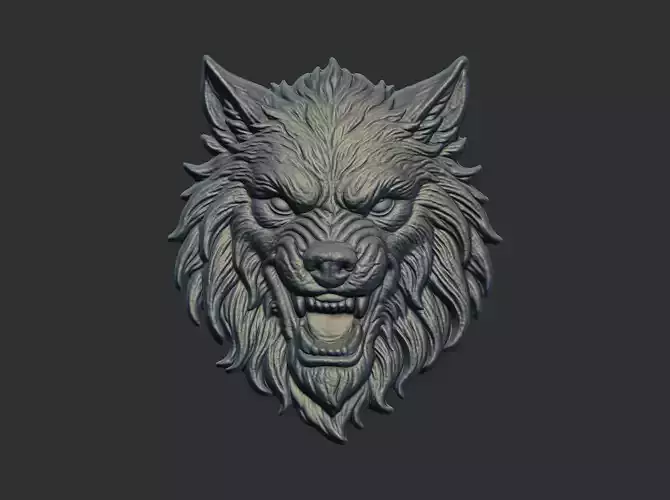 Wolf Head Sculpture cnc 