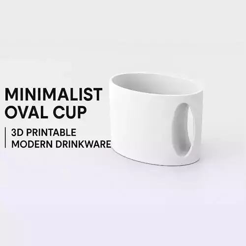 Minimalist Oval Cup 3D Printable Modern Drinkware 3D print model