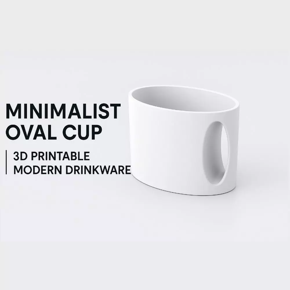 Minimalist Oval Cup 3D Printable Modern Drinkware 3D print model_0
