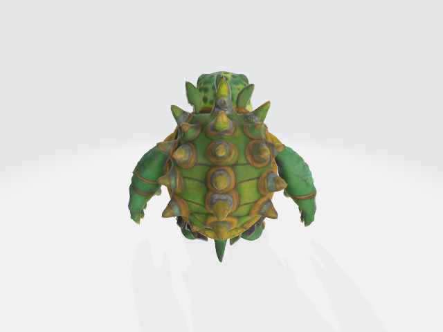 humonoid turtle warrior Low-poly 3D model_2