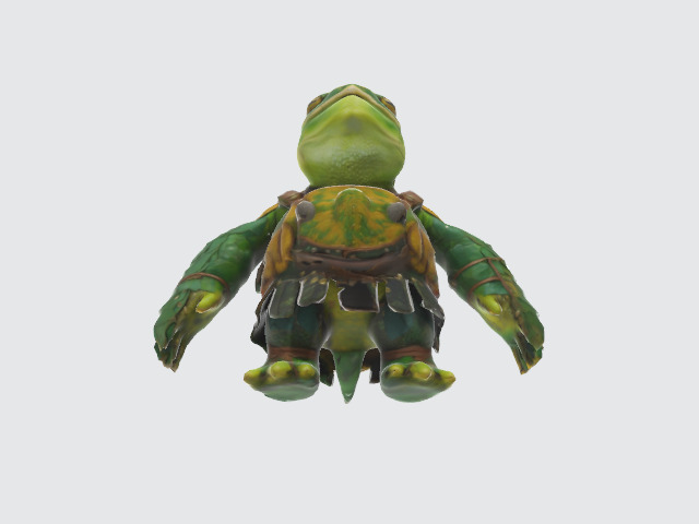 humonoid turtle warrior Low-poly 3D model_4