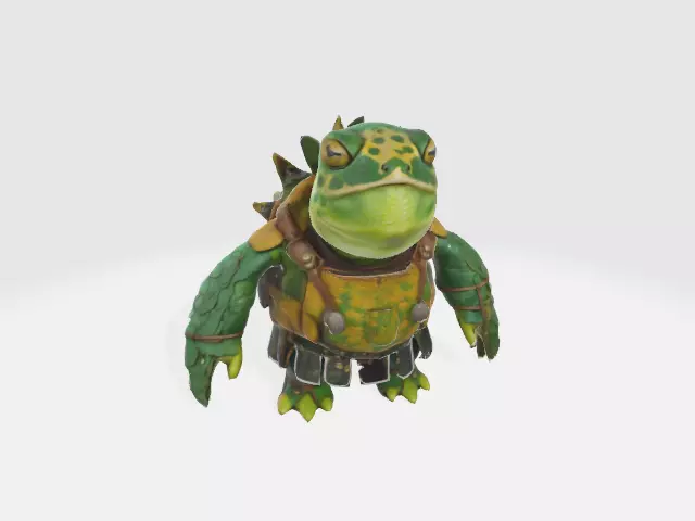 humonoid turtle warrior Low-poly 3D model_0
