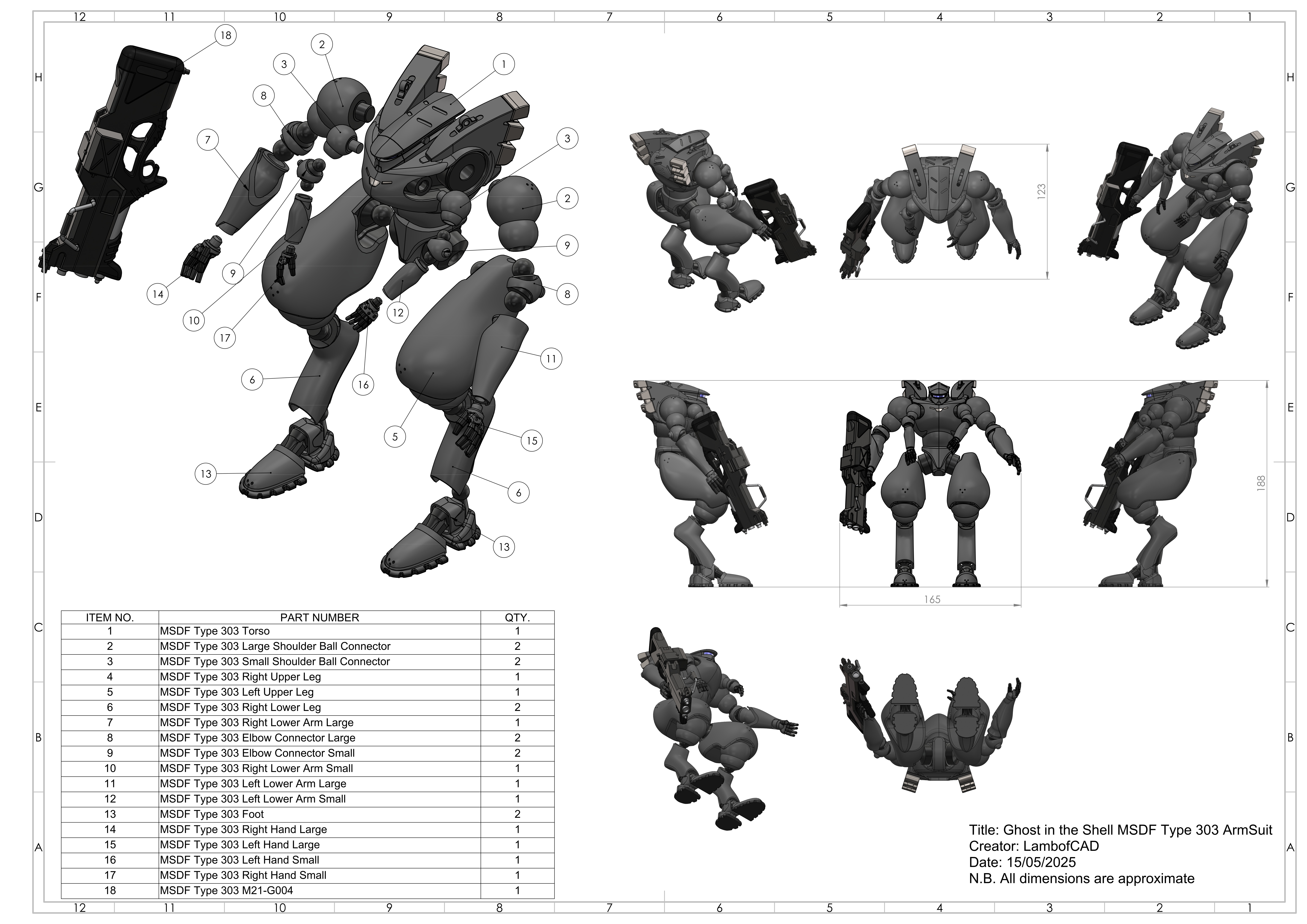 Ghost in the Shell MSDF Type 303 Armored Suit 3D print model_16