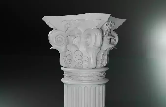 Corinthian capital high-poly