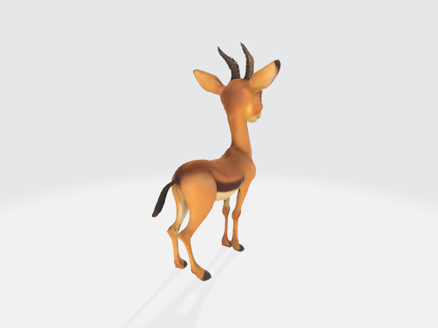 Gazelle Low-poly 3D model_4