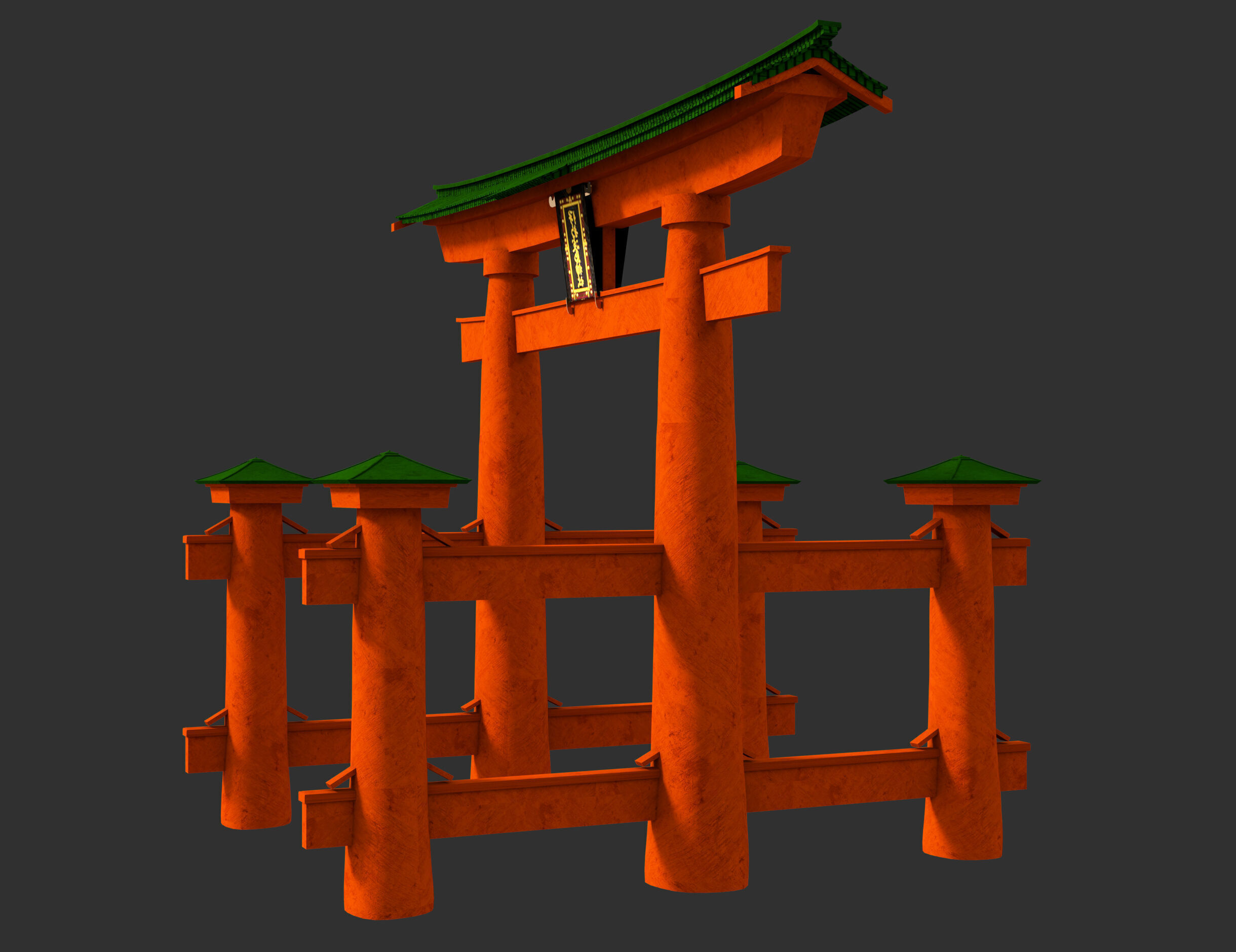 Japanese Torii 3D model_3