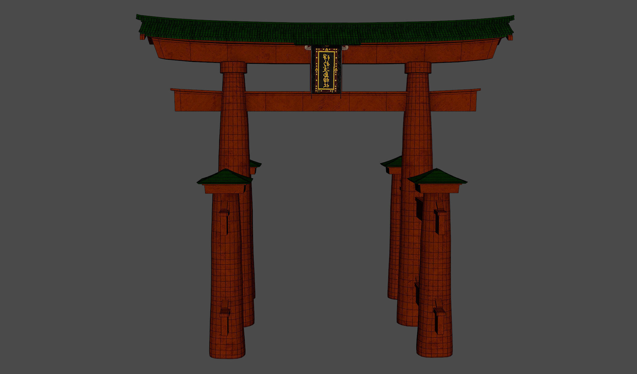 Japanese Torii 3D model_9