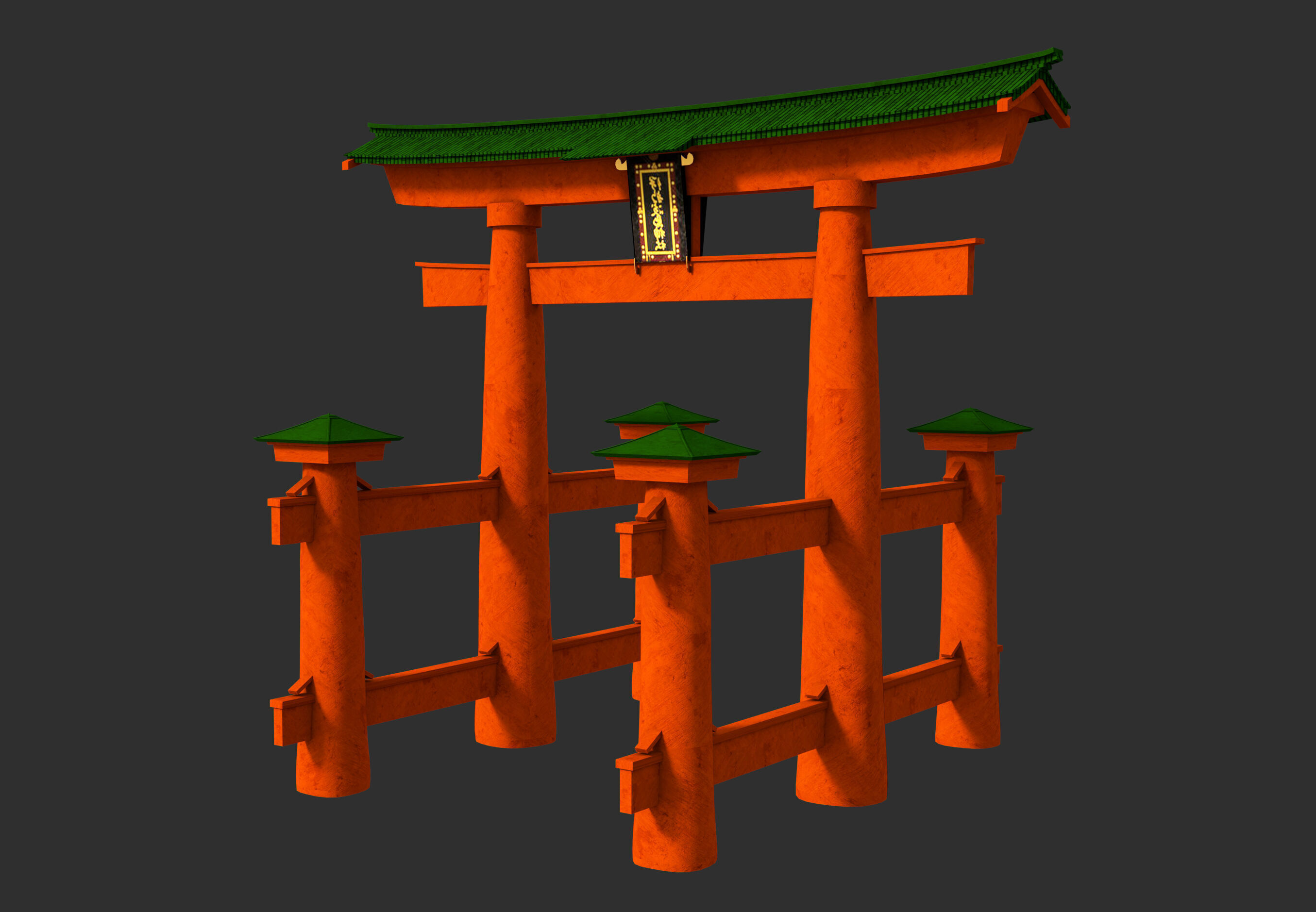 Japanese Torii 3D model_1