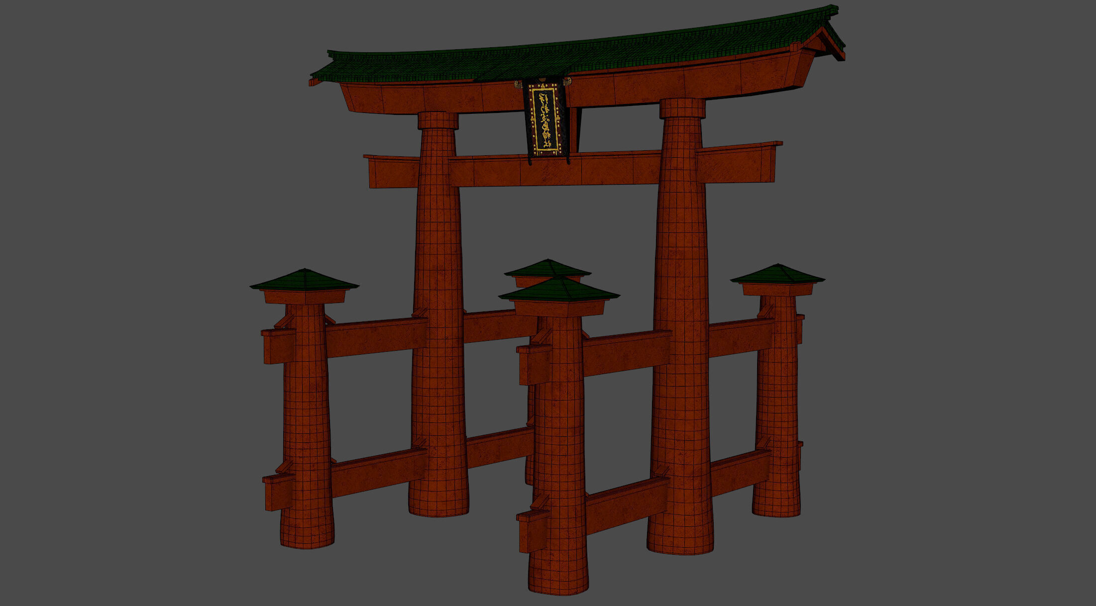 Japanese Torii 3D model_7