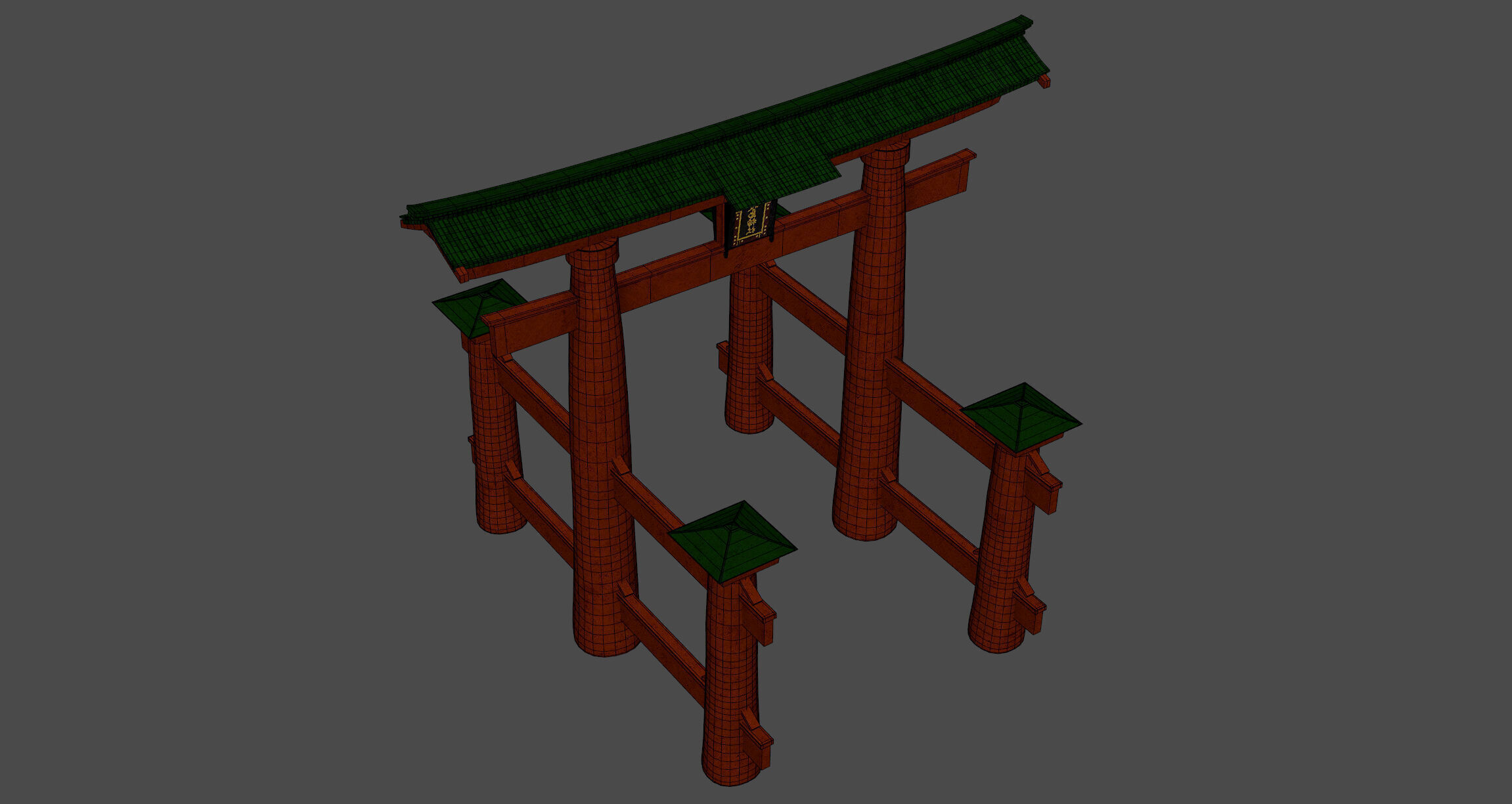 Japanese Torii 3D model_4