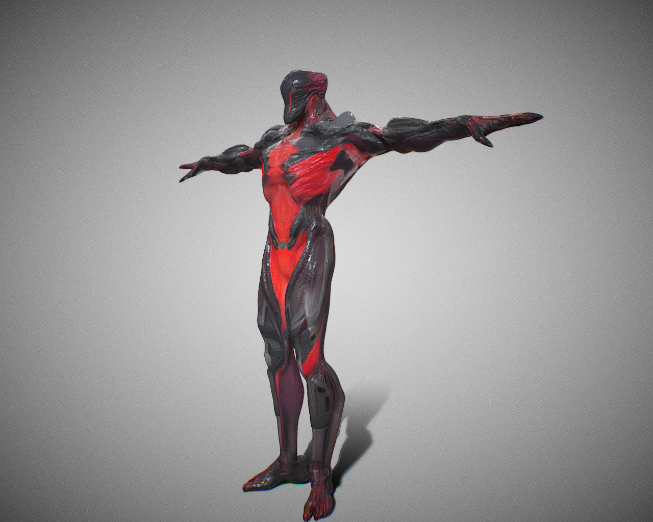 Dark Sci-Fi Warrior Futuristic Character Model 3D model_7