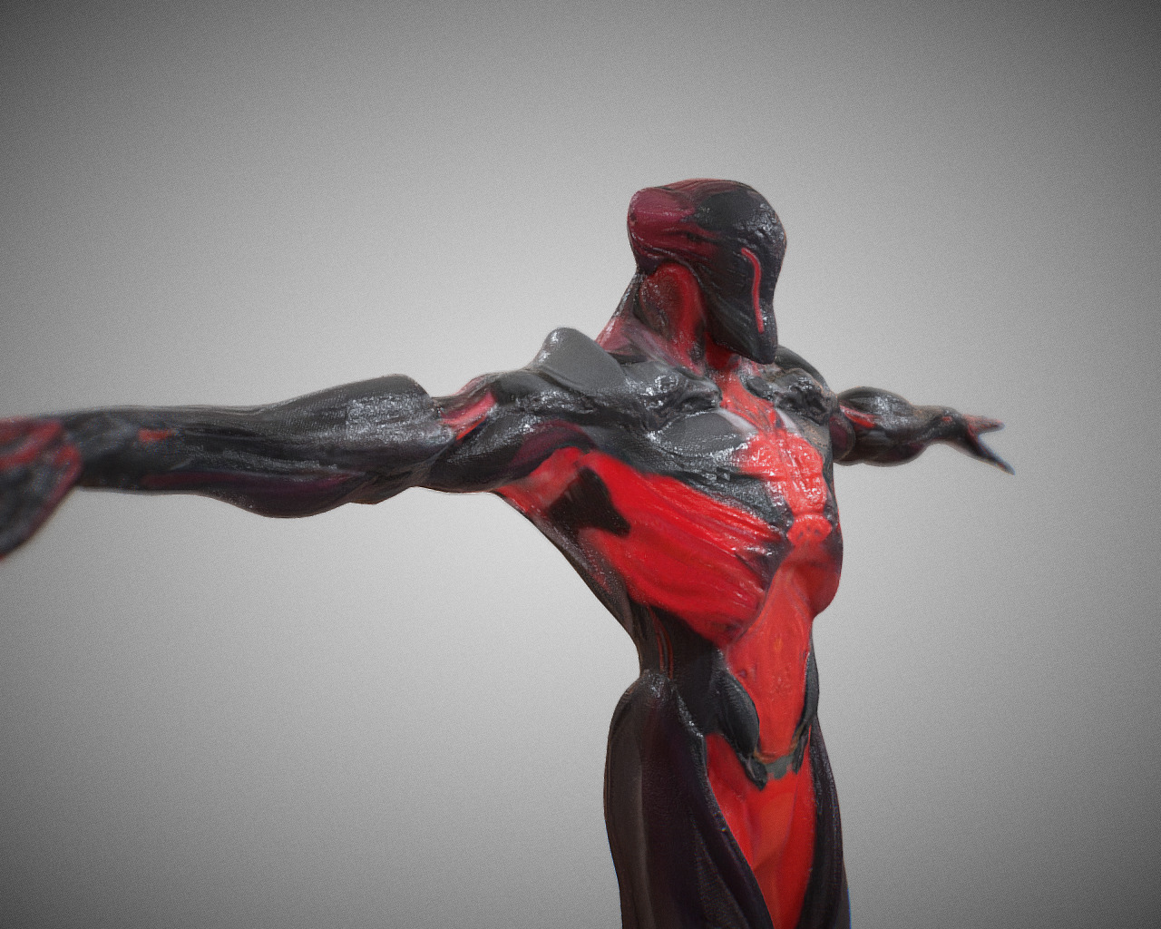 Dark Sci-Fi Warrior Futuristic Character Model 3D model_2