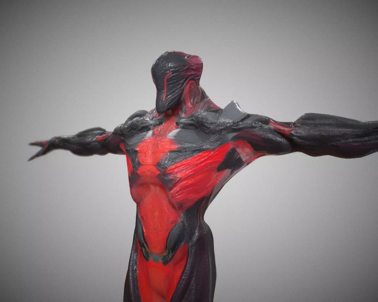 Dark Sci-Fi Warrior Futuristic Character Model 3D model_0