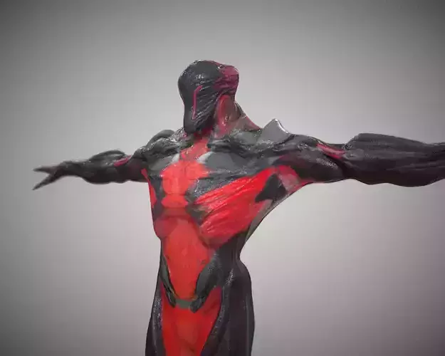 Dark Sci-Fi Warrior Futuristic Character Model 3D model