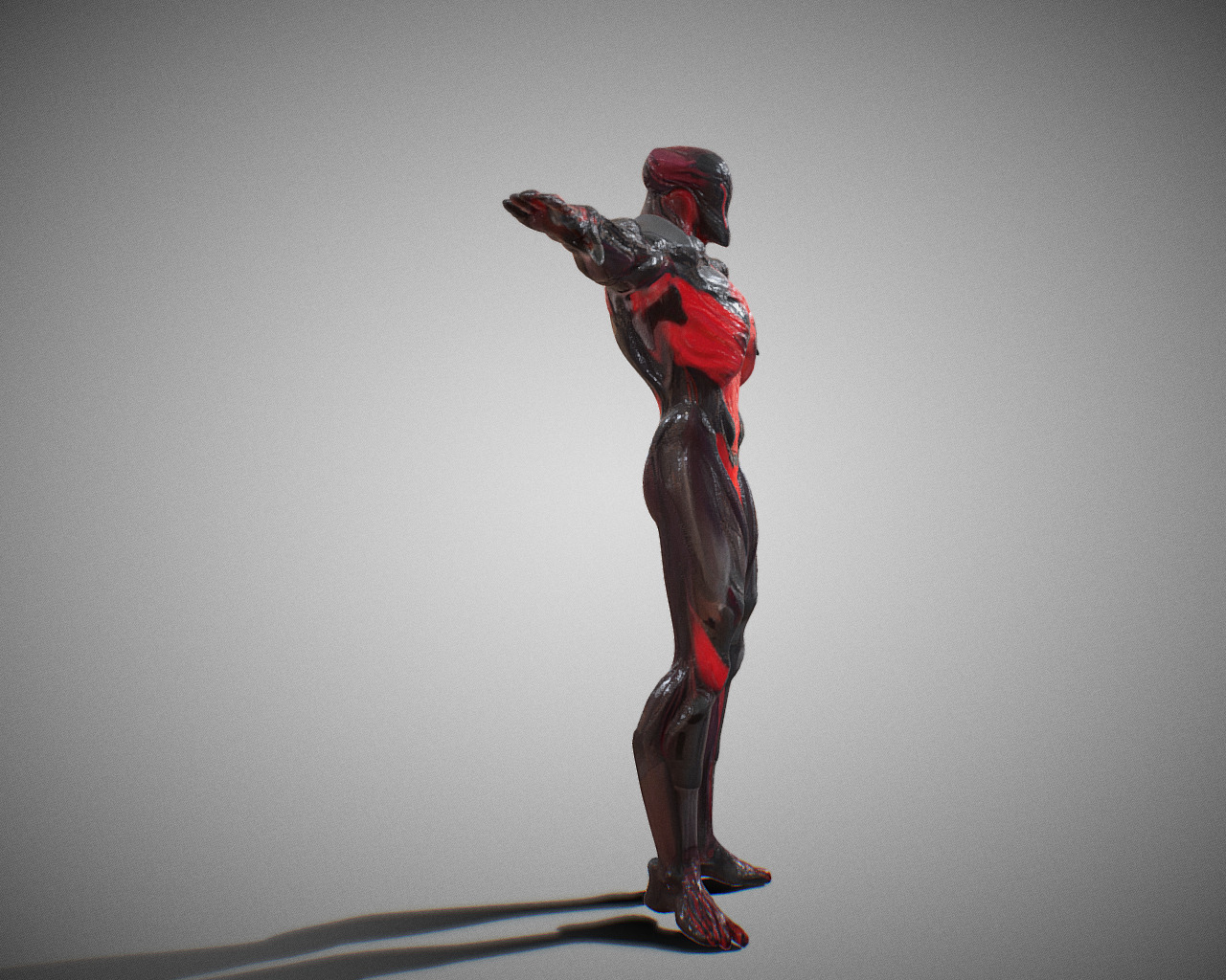 Dark Sci-Fi Warrior Futuristic Character Model 3D model_5
