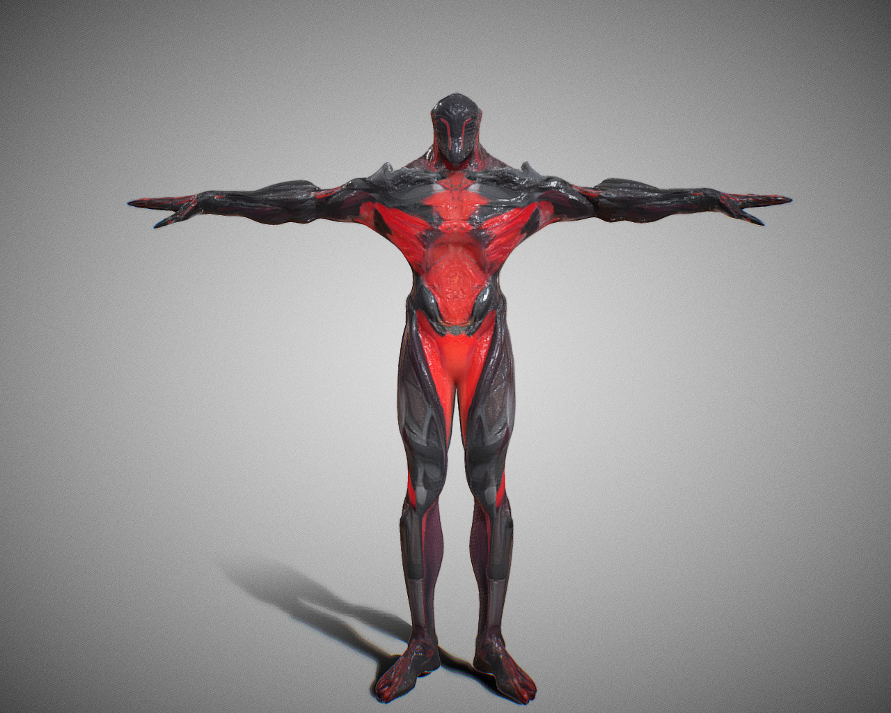 Dark Sci-Fi Warrior Futuristic Character Model 3D model_4