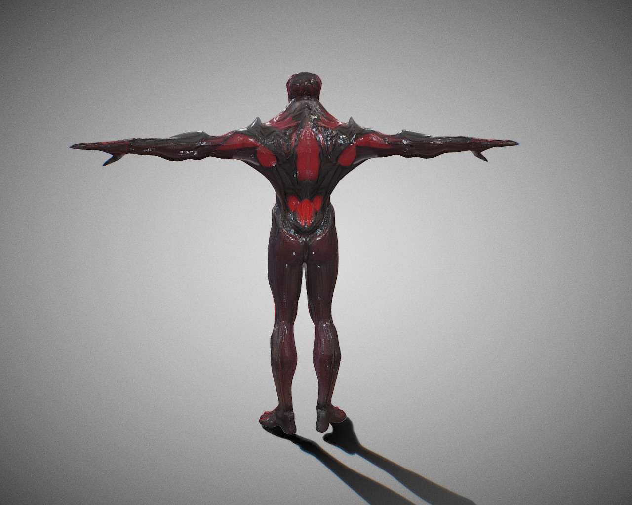 Dark Sci-Fi Warrior Futuristic Character Model 3D model_6