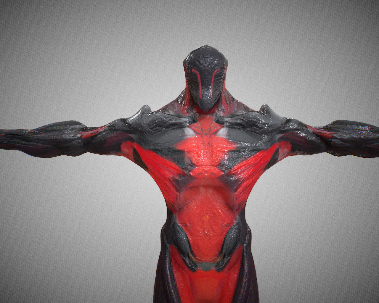 Dark Sci-Fi Warrior Futuristic Character Model 3D model_3