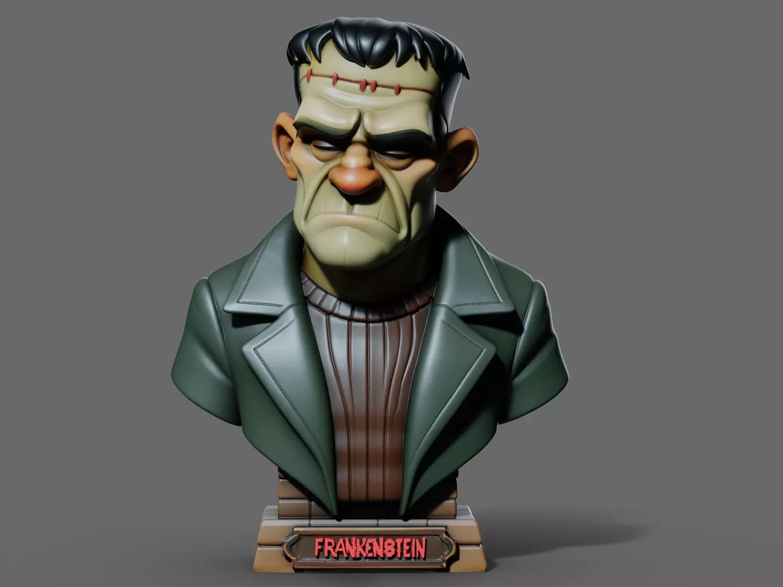 Frankenstein Bust 3D Print STL 3D print model_0