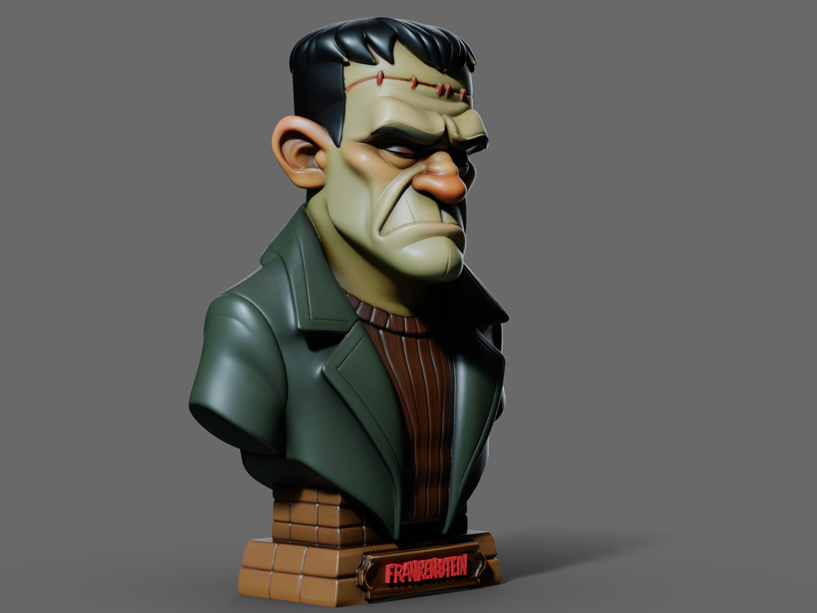 Frankenstein Bust 3D Print STL 3D print model_1