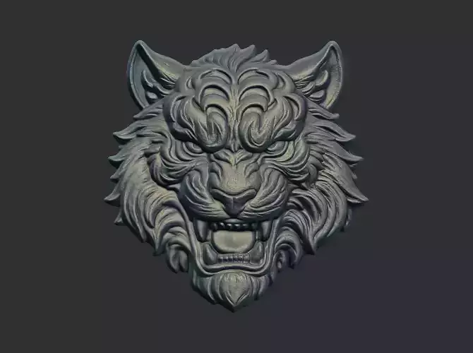  Tiger Head Sculpture cnc 