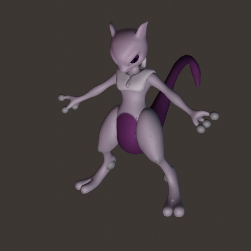 Mewtwo Inspired 3D Printable Figure Pokemon Style Model 3D model_1