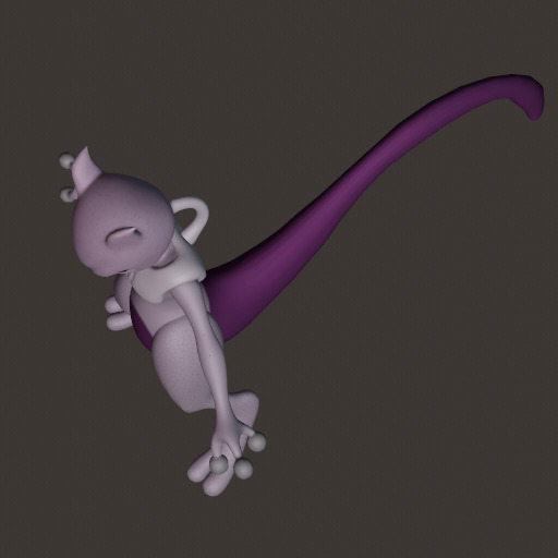 Mewtwo Inspired 3D Printable Figure Pokemon Style Model 3D model_4