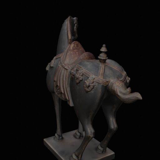 Tang Dynasty Horse Statue 3D Print Model Inspired Ready To Print Low-poly 3D model_3